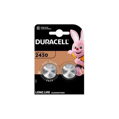 Pile Bouton CR2450 3V – Lot de 2 – DURACELL