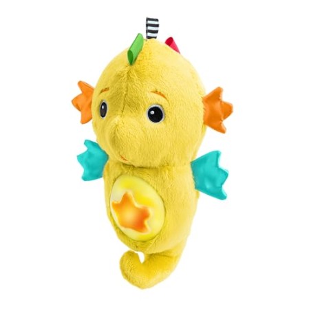 Jouet veilleuse Baby Einstein Sea Dreams – Hippocampe en peluche avec musique et lumières, dès la naissance, jaune