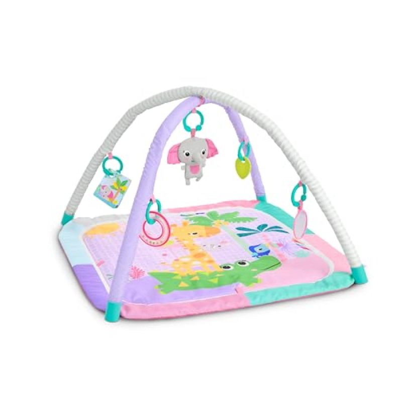 Tapis et aire de jeu pliable Bright Starts Wild Wiggles Sweet Safari – 5 jouets amovibles, tapis lavable en machine