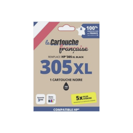 Cartouche d'encre - COMPATIBLE - HP 305XL Noire - La Cartouche Française