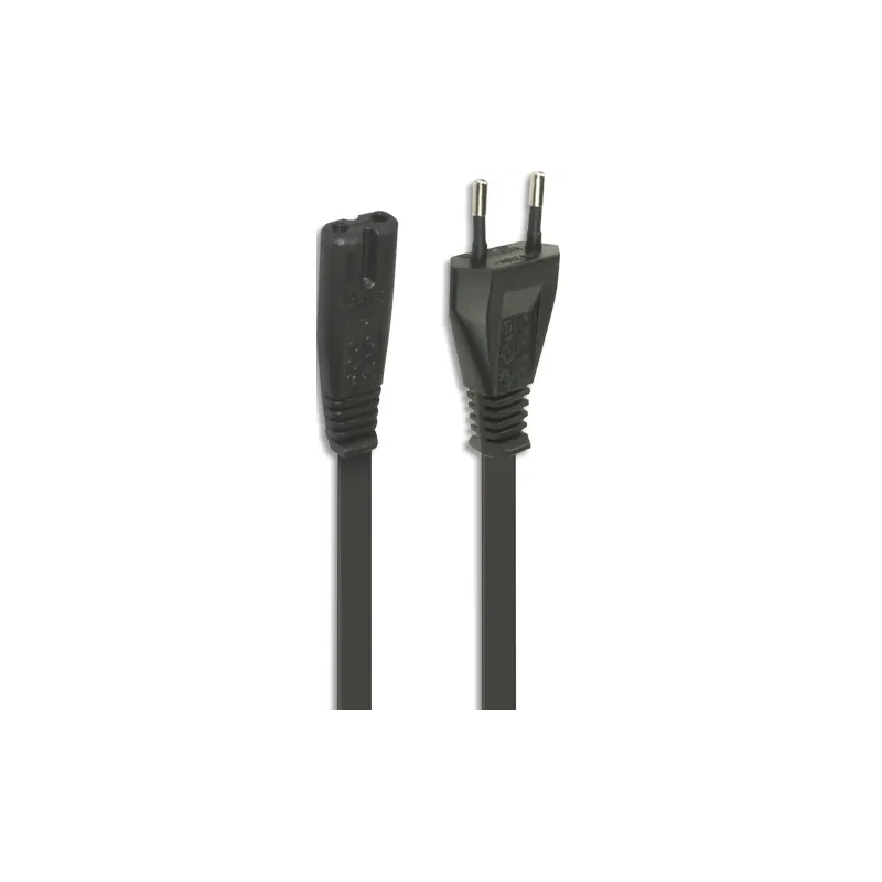 CORDON D'ALIMENTATION SECTEUR BIPOLAIRE CEE 7-16/IEC C7 MÂLE/FEMELLE NOIR 1,5M