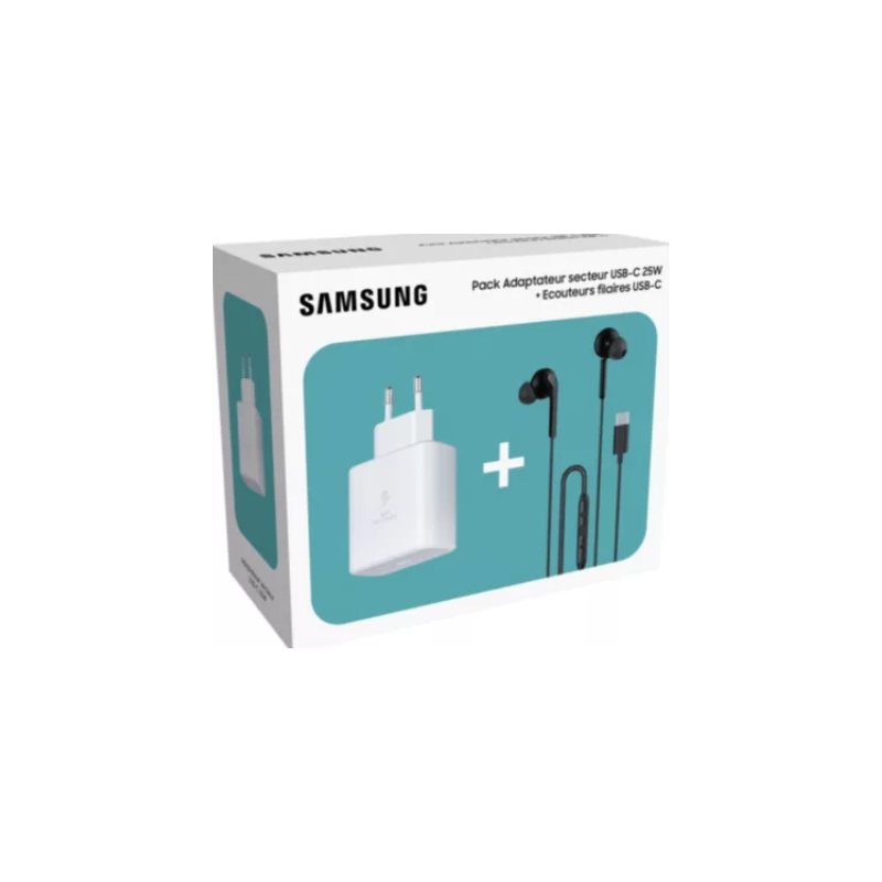 Pack Kit Piéton Blanc + Chargeur 25W USB-C SAMSUNG