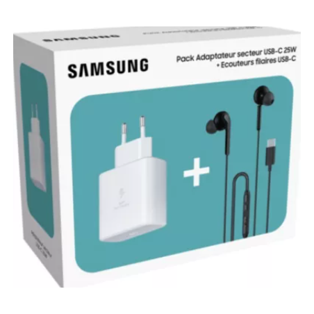 Pack Kit Piéton Blanc + Chargeur 25W USB-C SAMSUNG