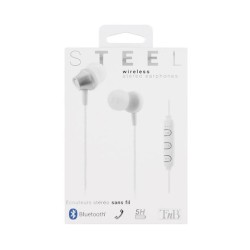 Écouteurs intra-auriculaires - avec micro - bluetooth - T'NB - Argent
