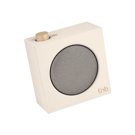 T'nB - Enceinte Bluetooth Rainbow Cube, Son Clair et Équilibré, Puissance 5 W - Blanc Ivoire