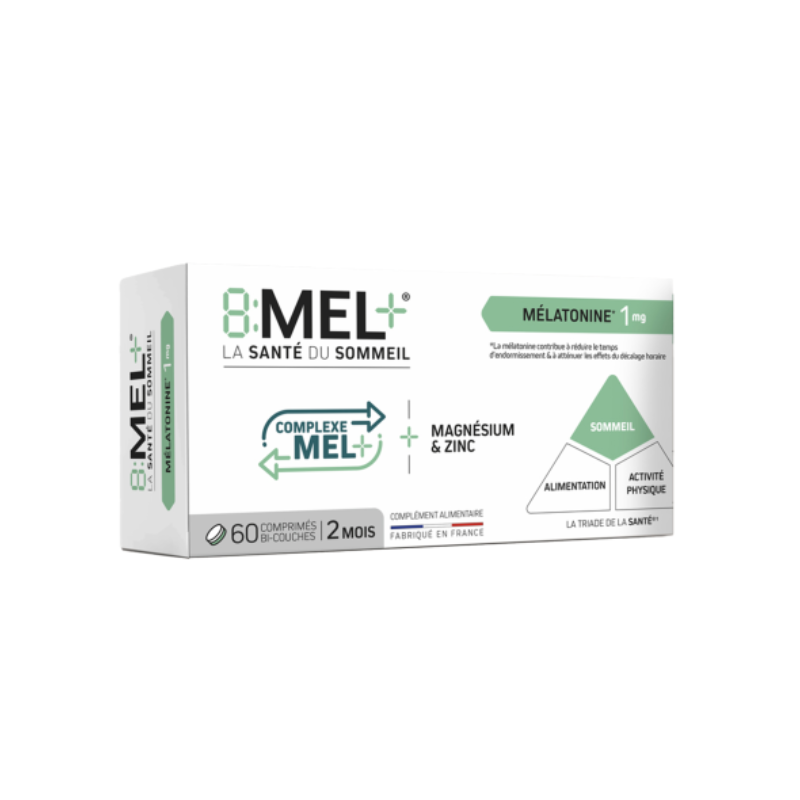 8MEL+ MÉLATONINE 1mg 2 Mois - 60 Comprimés