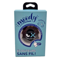 Ecouteurs sans fil True Wireless Yello koko Moody Noir avec 3 têtes Chats