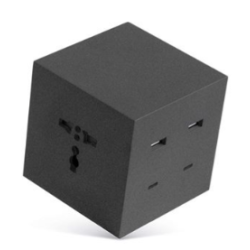 USBEPOWER - Gamme Icon - Multi Chargeur Power Cube 6 en 1-4 Ports USB + 2 Prises