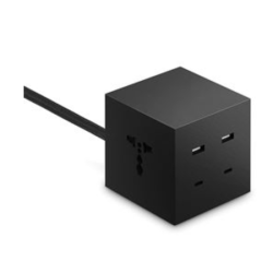 USBEPOWER - Gamme Icon - Multi Chargeur Power Cube 6 en 1-4 Ports USB + 2 Prises