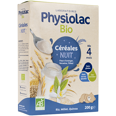 Physiolac Céréales Nuit 200g Bio