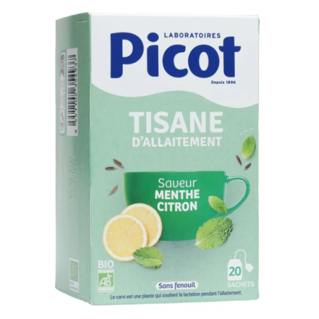 Picot tisane d'allaitement saveur Menthe Citron bio sachets