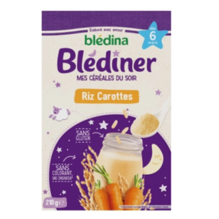 Blédina Blediner Riz Carottes - 210g