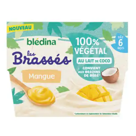 BLEDINA BRASSES 100% VEGETAL MANGUE 4X95G