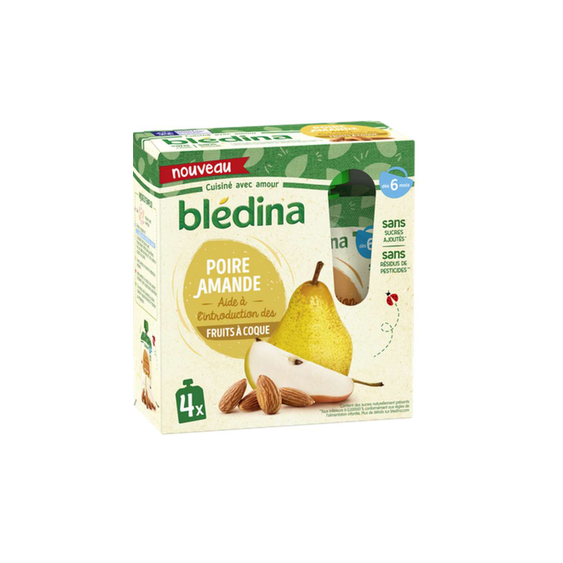 BLEDINA GOURDE POIRE AMANDE 4X85G