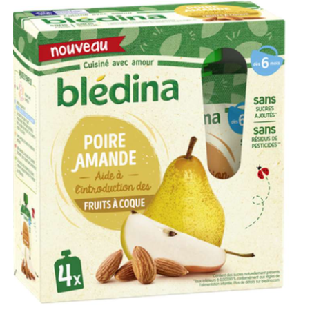 BLEDINA GOURDE POIRE AMANDE 4X85G