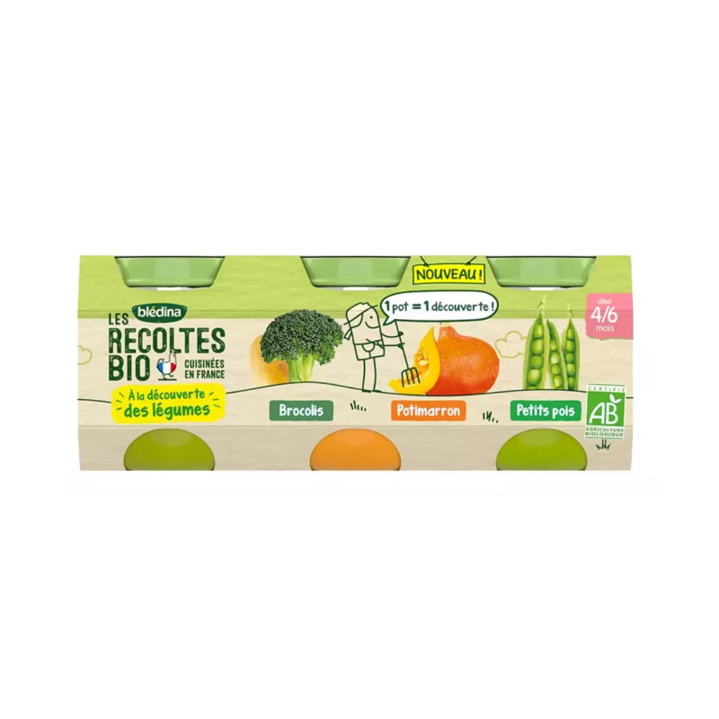 BLEDINA BROCO/POTIMARR PETITS POIS 3X130G