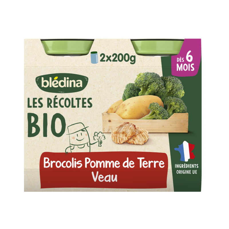 BLEDINA RECOLTES BIO BROCO PDT VEAU2X200G