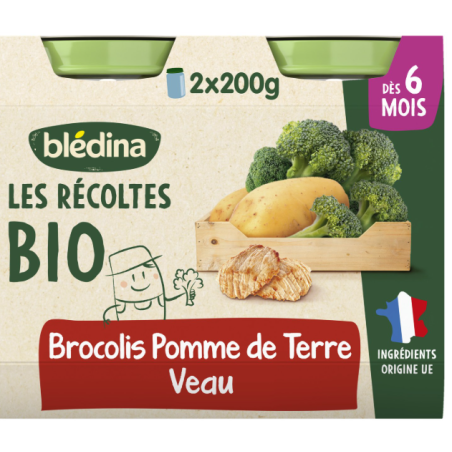 BLEDINA RECOLTES BIO BROCO PDT VEAU2X200G