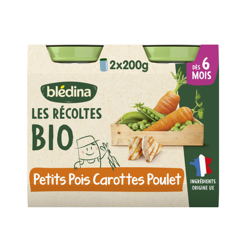 BLEDINA POT BIO PETITS POIS POULET