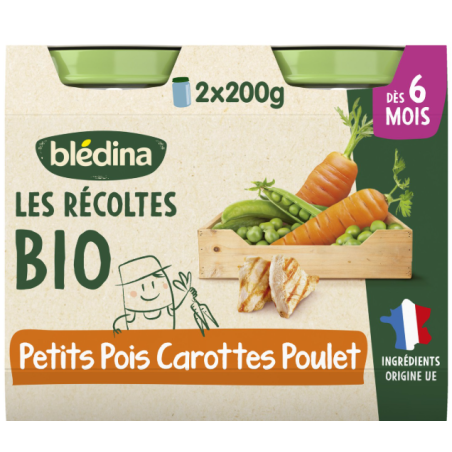 BLEDINA POT BIO PETITS POIS POULET