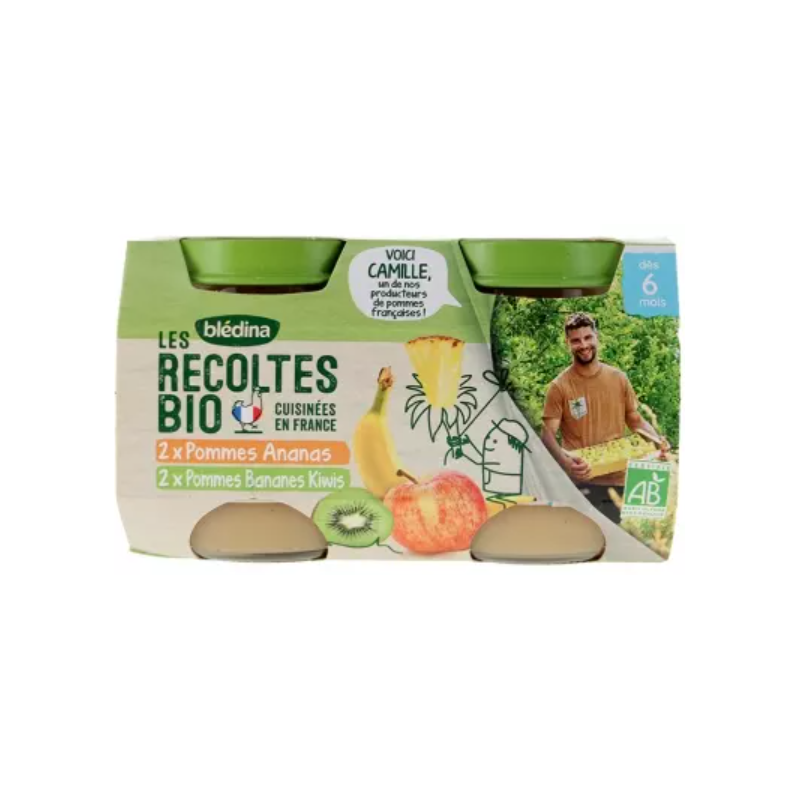 BLEDINA RECOLTE BIO POM/ANA/BAN KIW130G