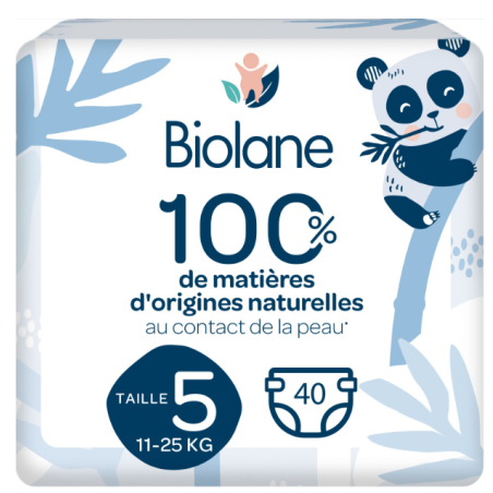 BIOLANE BEBE Couches écologiques Taille 5 - 40 Couches