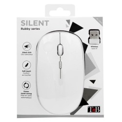Souris sans fil - SIlent RUBBY - TNB - Blanc