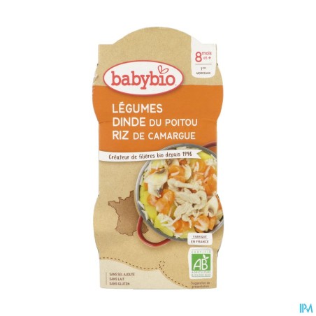 BABYBIO MENU MIJOTE DINDE 2X200G