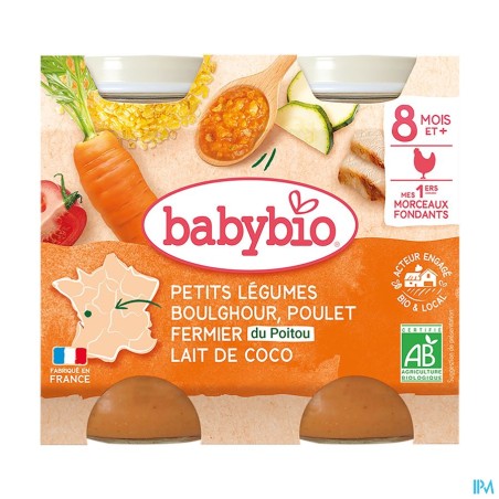 BABYBIO LEG/BOULG/POUL/COCO 2X200G