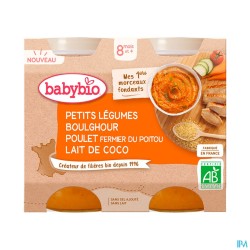 BABYBIO LEG/BOULG/POUL/COCO 2X200G