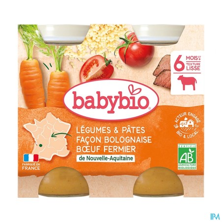 BABYBIO MENU LEG/PATE BOLO 2X200G
