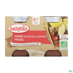 BABYBIO POMME/FRAISE 2X130G