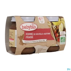 BABYBIO POMME/FRAISE 2X130G
