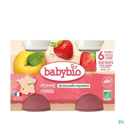 BABYBIO POMME/FRAISE 2X130G