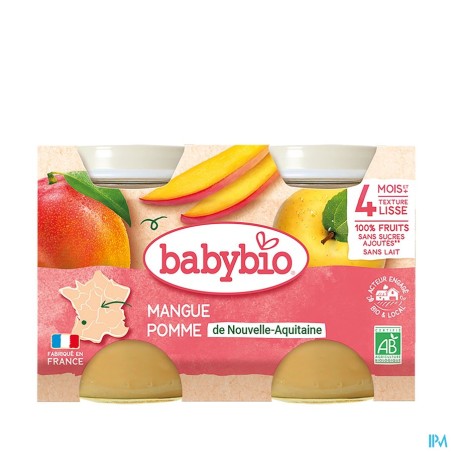 BABYBIO POMME/MANGUE 2X130G