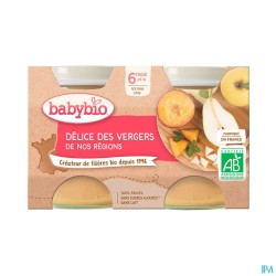 BABYBIO DELICE DE FRUITS 2X130G