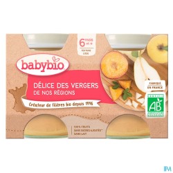 BABYBIO DELICE DE FRUITS 2X130G