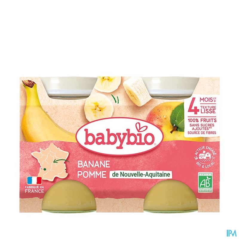 BABYBIO POMME/BANANE 130GX2