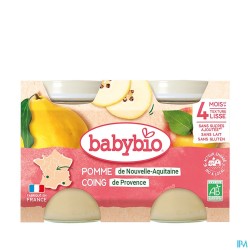 BABYBIO POMME COING 2X130G