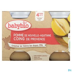 BABYBIO POMME COING 2X130G
