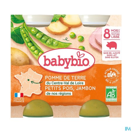 BABYBIO MENU LEGUME JAMBON 2X200G