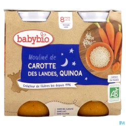 BABYBIO BON/NUIT CAROT/QUIN 2X200G