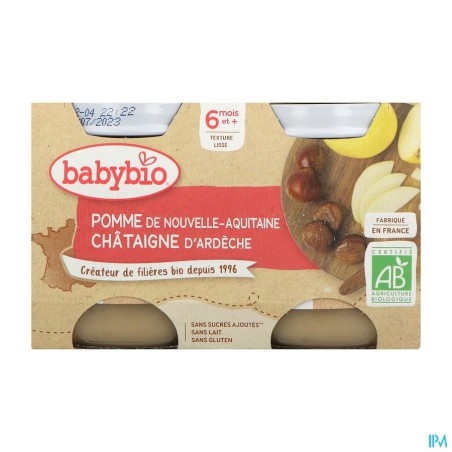 BABYBIO POM/CHATAIGNE POT 2X130G