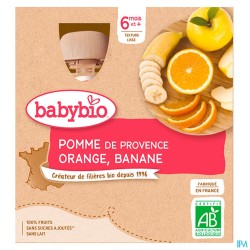 BABYBIO GOURD POM/ORANG/BANA 4X90G