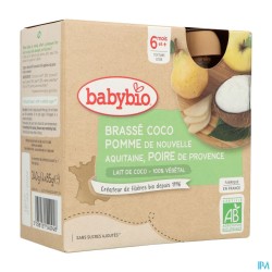BABYBIO GOURD COCO POM/POIRE 4X85G