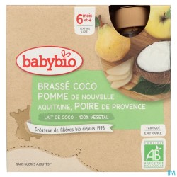 BABYBIO GOURD COCO POM/POIRE 4X85G