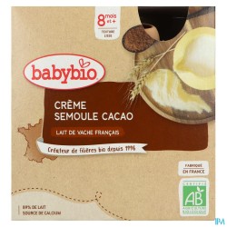 BABYBIO GOURD CR SEMOUL CACAO4X85G