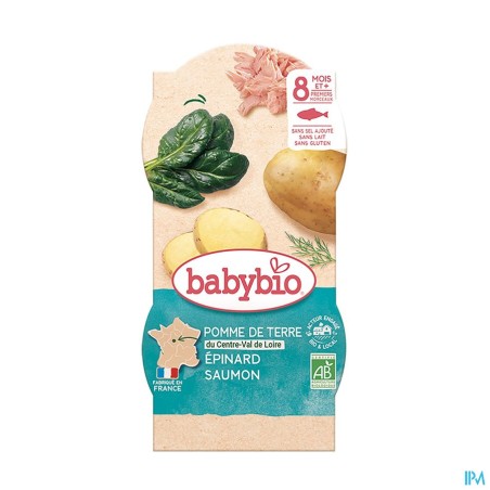 BABYBIO MENU EPINARD/SAUMON 2X200G