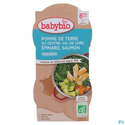 BABYBIO MENU EPINARD/SAUMON 2X200G