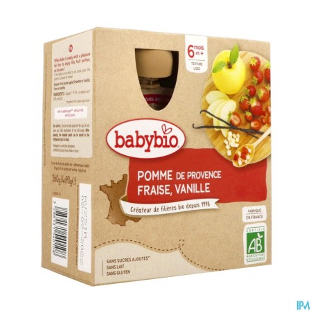 BABYBIO GOURD POM/FR/VAN 4X90G